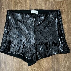 Abercrombie & Fitch Black Sequin High-Waist Women’s Shorts